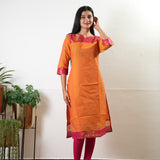 Tangerine chettinad cotton kurta