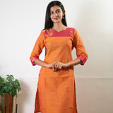 Tangerine chettinad cotton kurta