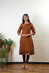 Brown chettinad cotton kurta
