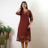 Maroon chettinad cotton kurta