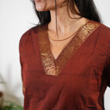Maroon chettinad cotton kurta