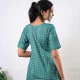 Turquoise stripes cotton lounge sleep wear