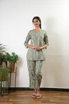 Olive green marigold  pure cotton sleep wear