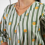 Olive green marigold  pure cotton sleep wear
