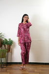 Burgundy pure cotton sleep wear