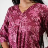Burgundy pure cotton sleep wear