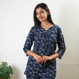 Midnight blue pure cotton sleep wear