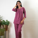 Plum  pure cotton sleep wear