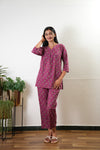Plum  pure cotton sleep wear