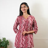 Maroon zig zag pure cotton sleep wear