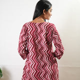 Maroon zig zag pure cotton sleep wear