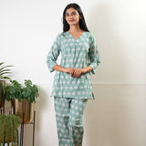 Pastel green fern pure cotton sleep wear