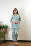 Pastel green fern pure cotton sleep wear