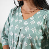 Pastel green fern pure cotton sleep wear