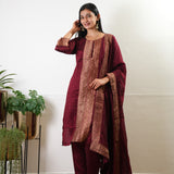 Maroon art silk suit set