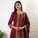Maroon art silk suit set
