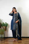 Royal blue art silk suit set