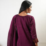 Magenta art silk suit set