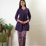 Purple cotton maternity nursing comfies