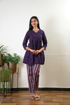 Purple cotton maternity nursing comfies