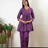 Purple bandhani maternity nursing comfies