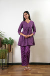 Purple bandhani maternity nursing comfies