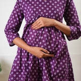 Purple bandhani maternity nursing comfies