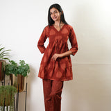 Red cotton maternity nursing comfies