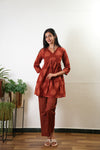 Red cotton maternity nursing comfies