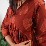 Red cotton maternity nursing comfies