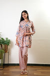 Peach floral maternity nursing comfies