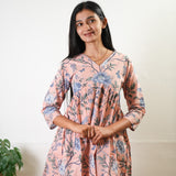 Peach floral maternity nursing comfies