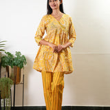 Mustard paisley cotton comfies