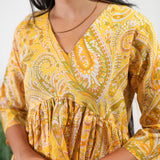 Mustard paisley cotton comfies