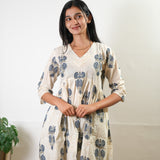 Ivory and blue cotton comfies