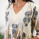 Ivory and blue cotton comfies