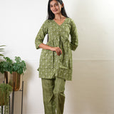 Olive lotus cotton comfies