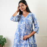 Powder blue hibiscus cotton comfies