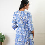 Powder blue hibiscus cotton comfies