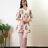 Ivory and pink cotton comfies