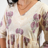 Ivory and pink cotton comfies