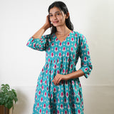 Turquoise and red cotton comfies