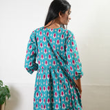 Turquoise and red cotton comfies