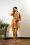 Mustard floral cotton comfies