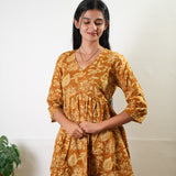 Mustard floral cotton comfies