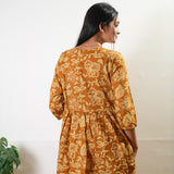 Mustard floral cotton comfies