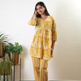 Mustard paisley cotton comfies