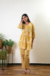 Mustard paisley cotton comfies
