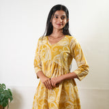 Mustard paisley cotton comfies