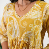 Mustard paisley cotton comfies